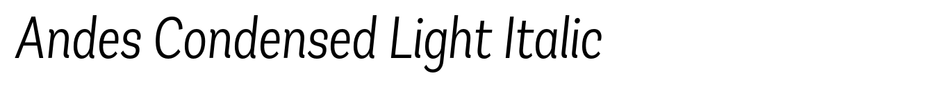 Andes Condensed Light Italic image